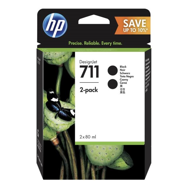 HP Μελάνι Inkjet No.711 Black 2-Pack (P2V31A) (HPP2V31A)