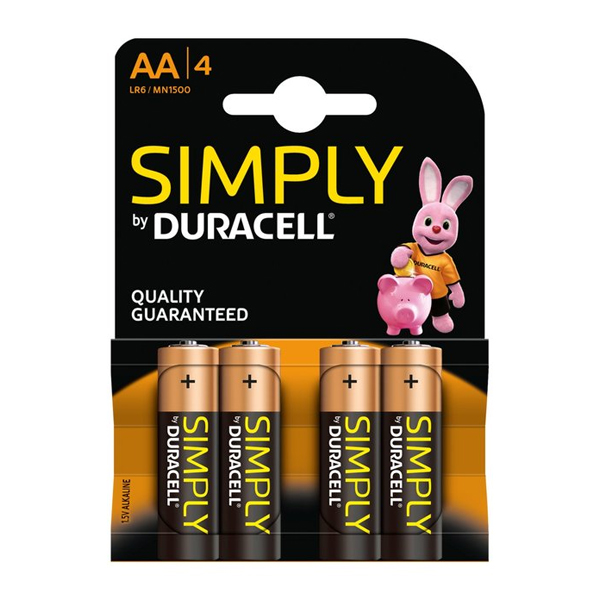 Αλκαλική Μπαταρία Duracell Simply AA 1.5V (LR6) (4Pack) (DUR81478829)