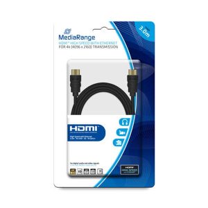 Καλώδιο MediaRange HDMI/HDMI High Speed connection with Ethernet 3.0M Black (MRCS157)Καλώδιο MediaRange HDMI/HDMI High Speed connection with Ethernet 3.0M Black (MRCS157)