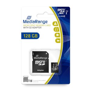 MediaRange Micro SDXCI Class 10 UHS-1 With SD Adaptor 128 GB (eXtended Capacity) (MR945)MediaRange Micro SDXCI Class 10 UHS-1 With SD Adaptor 128 GB (eXtended Capacity) (MR945)