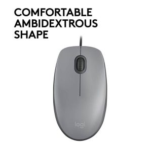 Logitech M110 Optical Mouse (Gray, Wired) (910-005490) (LOGM110GRAY)Logitech M110 Optical Mouse (Gray, Wired) (910-005490) (LOGM110GRAY)