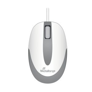 MediaRange Optical Mouse Corded 3-Button Compact-sized (White/Grey, Wired) (MROS214)MediaRange Optical Mouse Corded 3-Button Compact-sized (White/Grey, Wired) (MROS214)