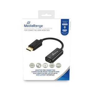 Καλώδιο MediaRange HDMI High Speed to DisplayPort converter, gold-plated, HDMI socket/DP plug, 10 Gbit/s data transfer rate, 15cm, black (MRCS175)Καλώδιο MediaRange HDMI High Speed to DisplayPort converter, gold-plated, HDMI socket/DP plug, 10 Gbit/s data transfer rate, 15cm, black (MRCS175)