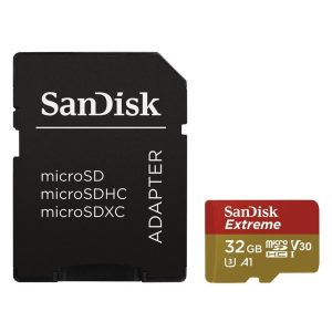 Sandisk Memory 32GB Extreme microSDHC U3 V30 A1 UHS-I with Adapter (SDSQXAF-032G-GN6MA) (SANSDSQXAF-032G-GN6MA)Sandisk Memory 32GB Extreme microSDHC U3 V30 A1 UHS-I with Adapter (SDSQXAF-032G-GN6MA) (SANSDSQXAF-032G-GN6MA)