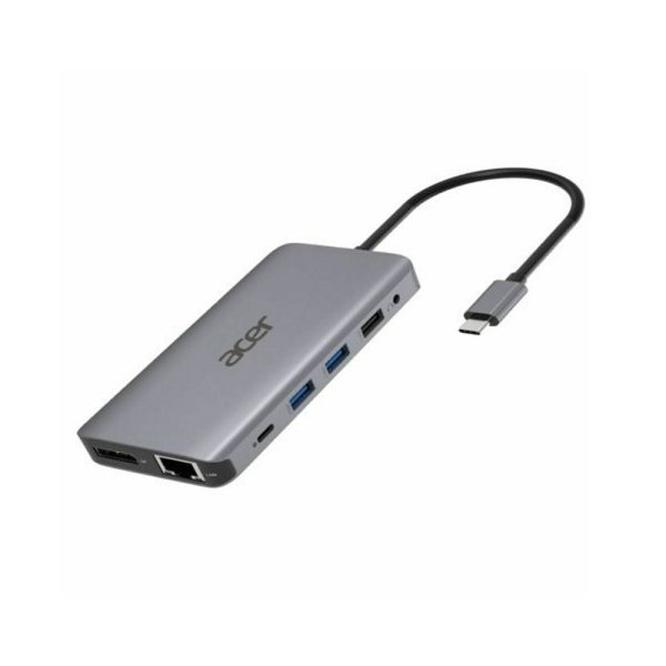 Acer USB-C Docking Station με HDMI 4K PD Ethernet και συνδεση 2 Οθονών Ασημί (HP.DSCAB.009) (ACEHP.DSCAB.009)