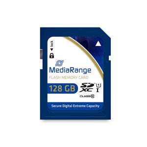MediaRange SDXC memory card, UHS-1 | Class 10, 128GBMediaRange SDXC memory card, UHS-1 | Class 10, 128GB