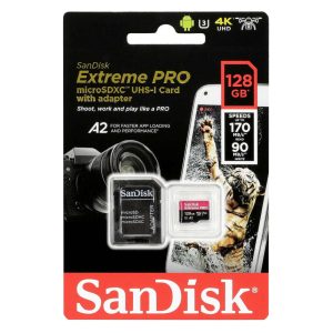 SanDisk Extreme PRO microSDXC 128GB SD Adapter (SDSQXCD-128G-GN6MA) (SANSDSQXCD-128G-GN6MA)SanDisk Extreme PRO microSDXC 128GB SD Adapter (SDSQXCD-128G-GN6MA) (SANSDSQXCD-128G-GN6MA)