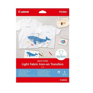 CANON Light Fabric IRON-ON-TRANSFERS A4 (5sheets) (4004C002AA) (CANLF101A4)CANON Light Fabric IRON-ON-TRANSFERS A4 (5sheets) (4004C002AA) (CANLF101A4)