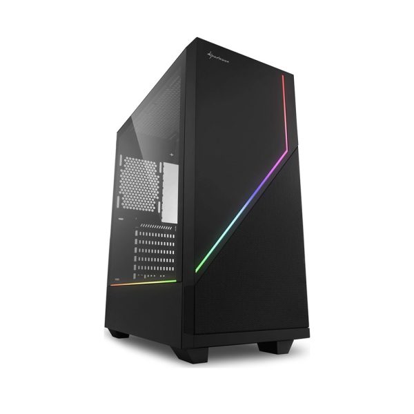 Sharkoon RGB Flow Gaming Midi Tower Computer Case Black (20930144) (SHR20930144)