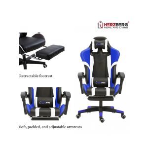 Herzberg Gaming Chair Blue (8083BLUE) (HEZ8083BLUE)Herzberg Gaming Chair Blue (8083BLUE) (HEZ8083BLUE)